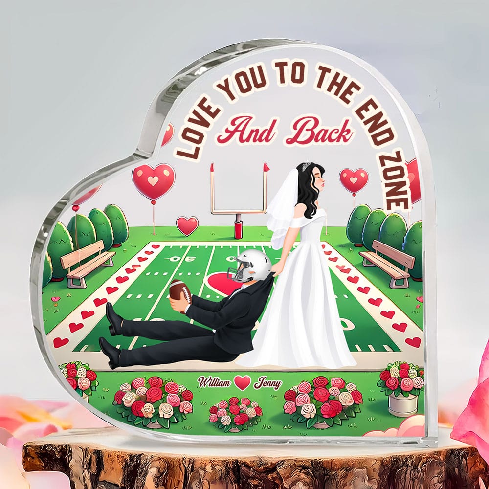 Personalized Football Couple Love Plaque Shaped Plaques PopCulturePrints