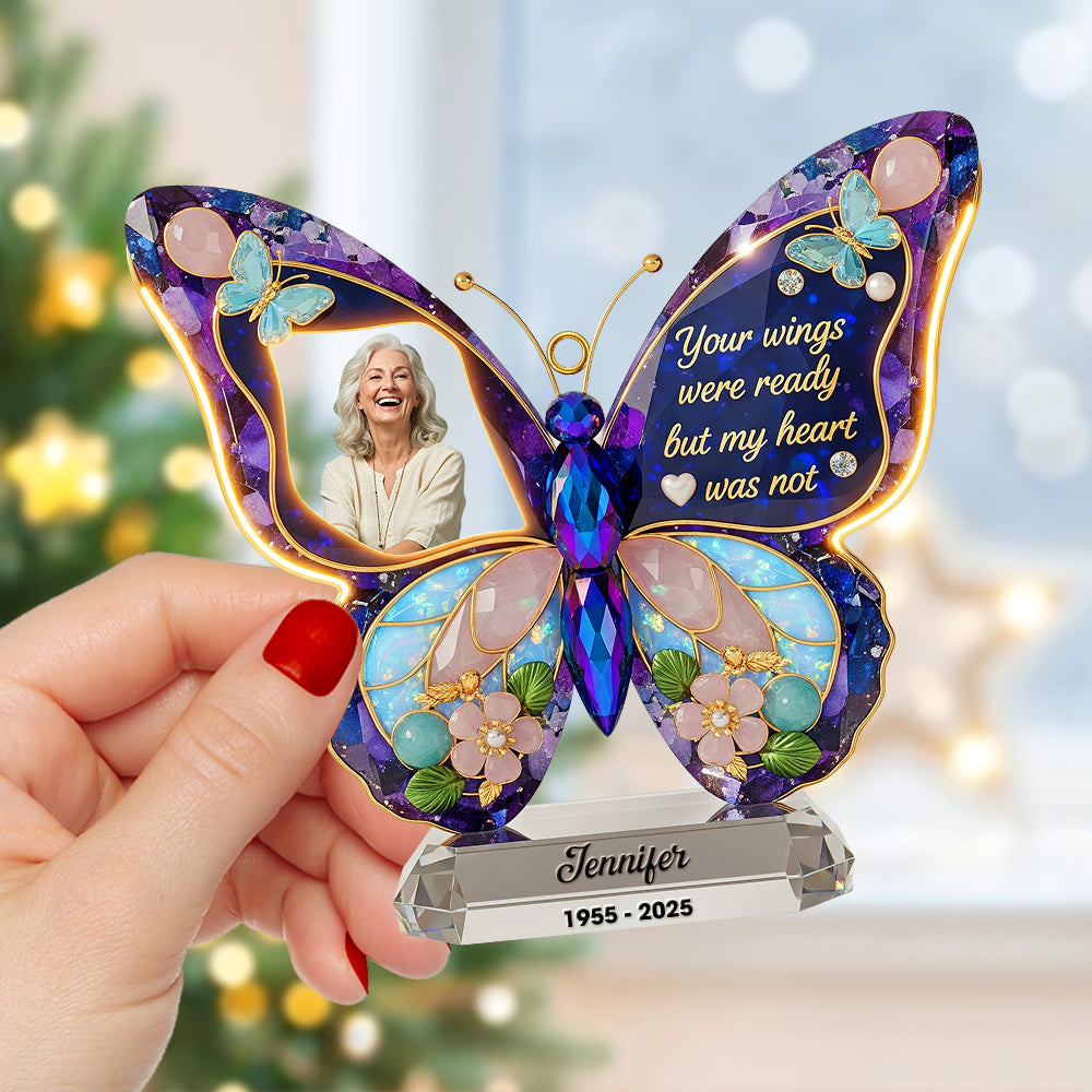 "Your wings were ready, but my heart was not" - Memorial Christmas Ornament - Personalized Gift for Loved Ones Ornament PopCulturePrints