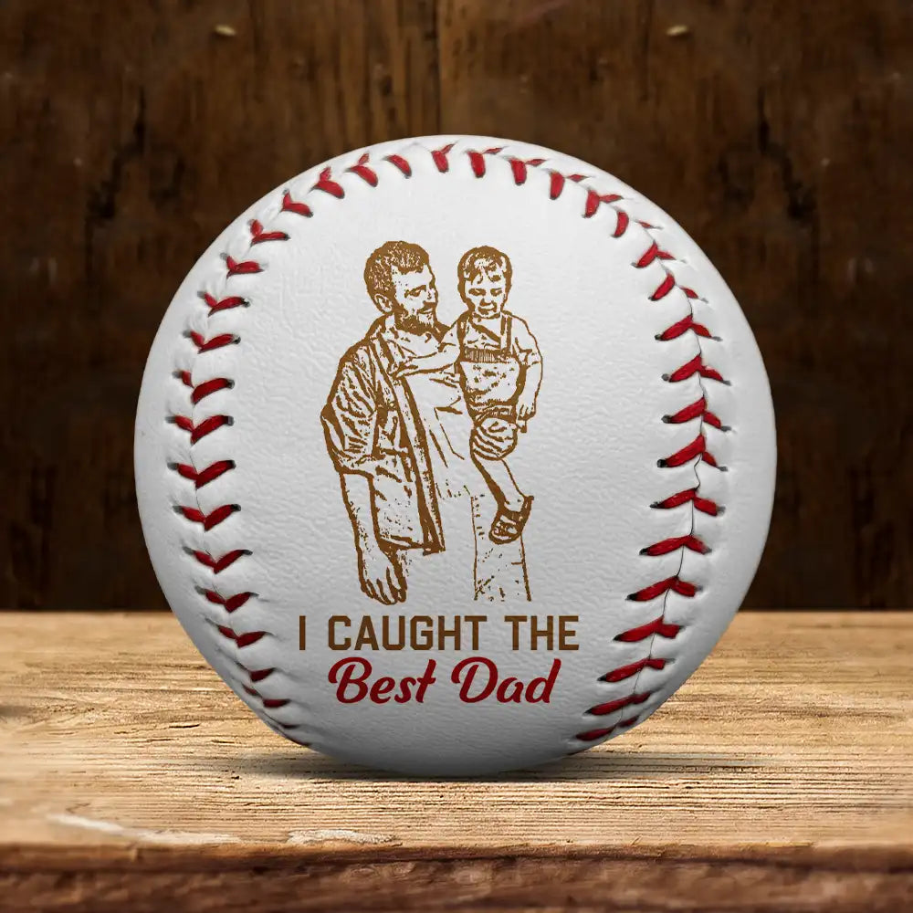 I Caught The Best Dad - Personalized Baseball/Softball Art Baseball, Softball PopCulturePrints
