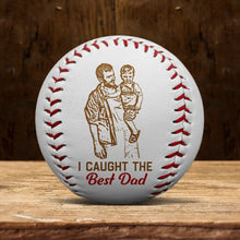 Load image into Gallery viewer, I Caught The Best Dad - Personalized Baseball/Softball Art Baseball, Softball PopCulturePrints
