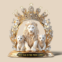 Load image into Gallery viewer, &quot;Best Dad in the Pride Lands&quot; - Personalized Acrylic Plaque for Dads, Grandpas, and More Shaped Plaques PopCulturePrints
