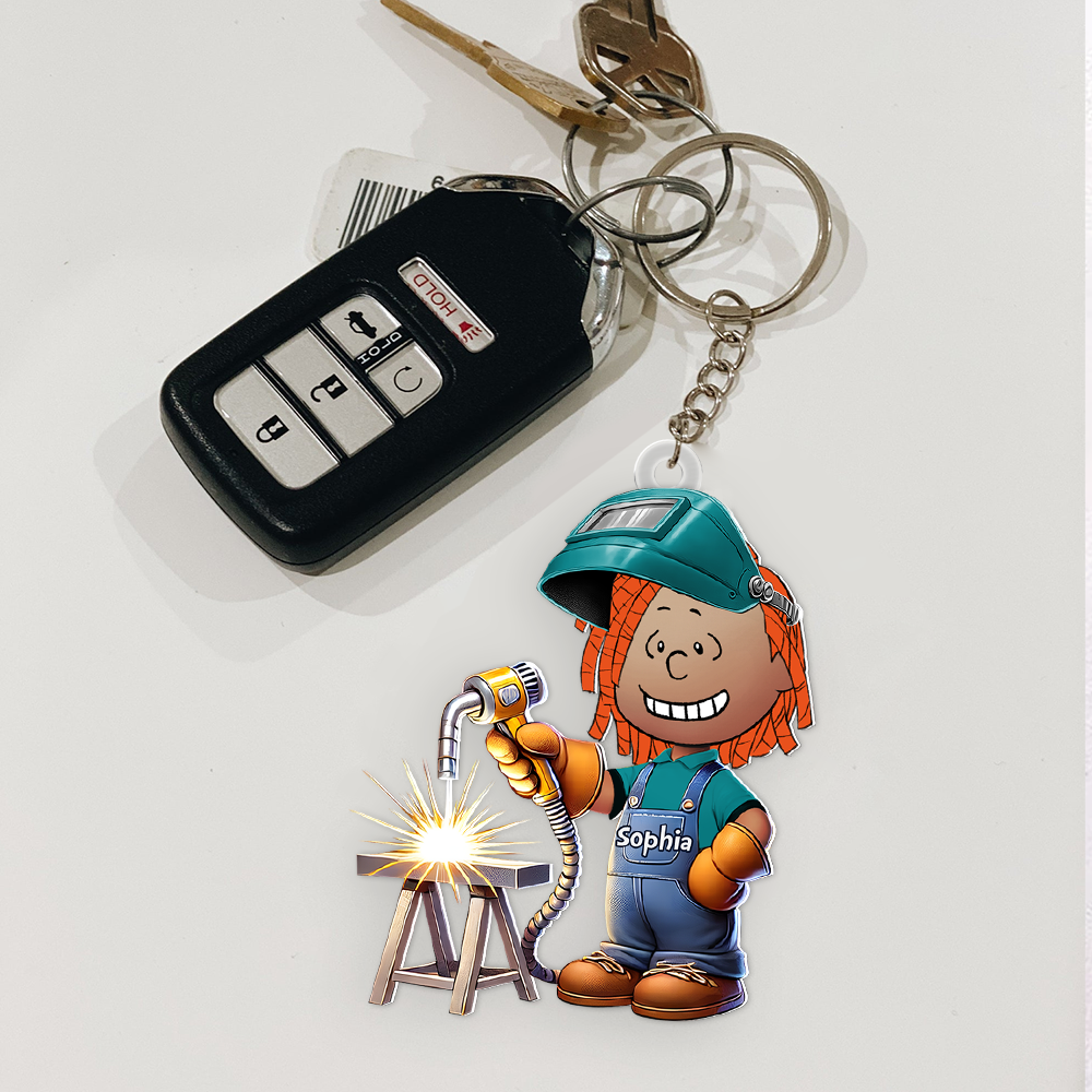 Personalized Welder Keychain - Custom Gift for Welding Enthusiasts Keychains PopCulturePrints