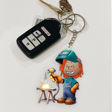 Load image into Gallery viewer, Personalized Welder Keychain - Custom Gift for Welding Enthusiasts Keychains PopCulturePrints
