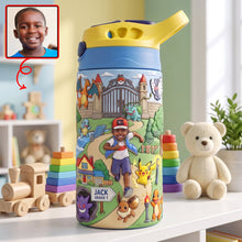 Load image into Gallery viewer, "Capture the Adventure!" - Cute Creature Kid Tumbler - Personalized Custom Photo Gift for Kids
