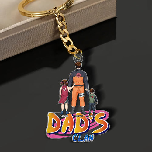 Custom Anime Dad Clan Keychain - Personalized Gift for Father's Day Keychains PopCulturePrints