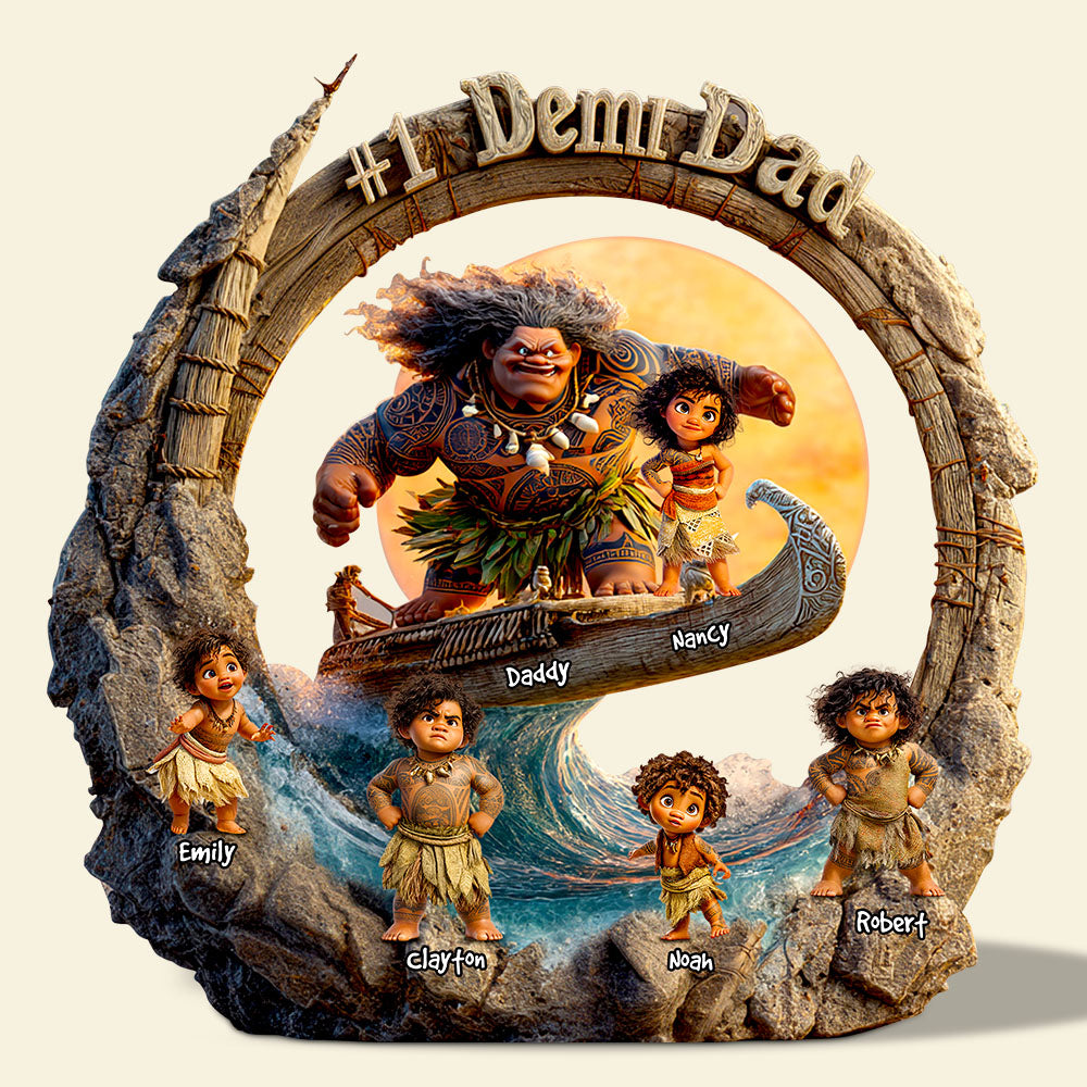 #1 Demi Dad: A Personalized Acrylic Plaque for Dads, Grandpas, and All Father Figures Shaped Plaques PopCulturePrints