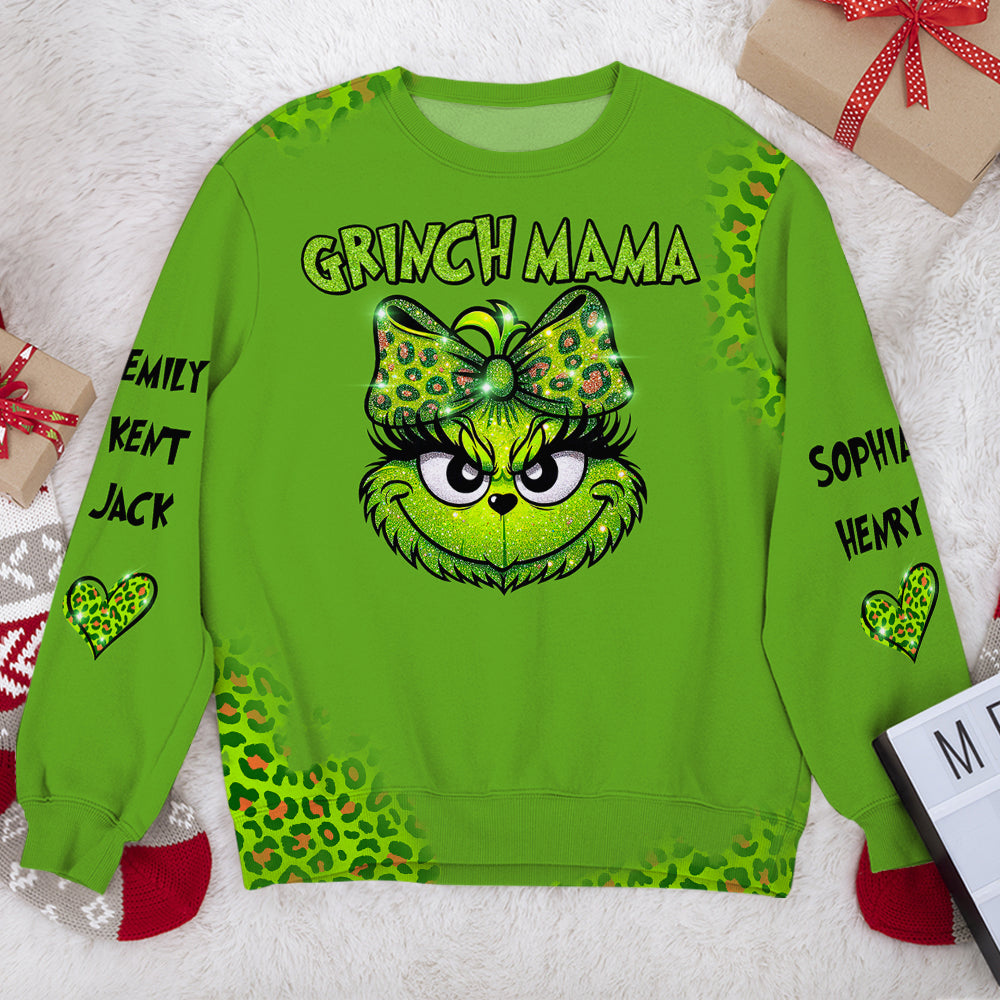 Custom Grinch Mama Christmas 3D Sweatshirt AOP Products PopCulturePrints