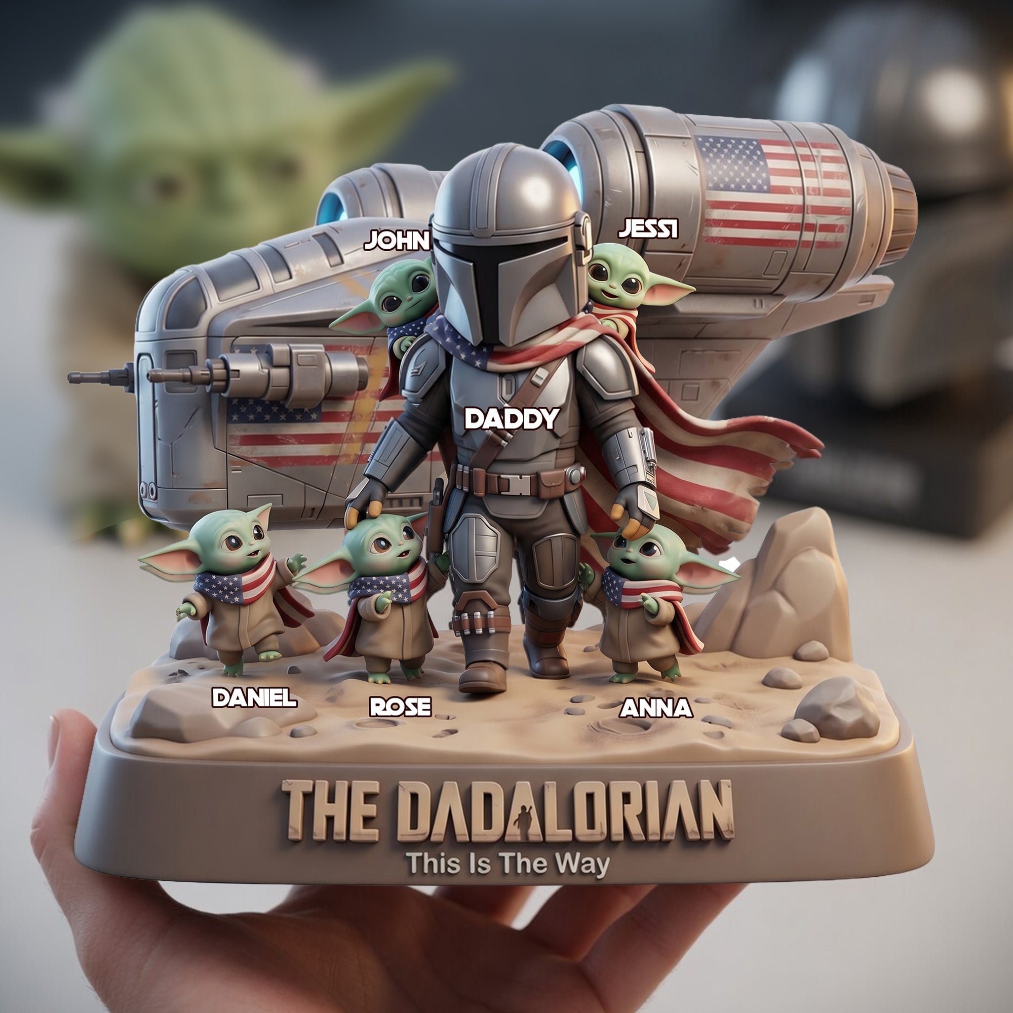 "This Is The Way" - Space Warrior Dad Acrylic Plaque - Personalized Gifts for Dads and Grandpas Shaped Plaques PopCulturePrints