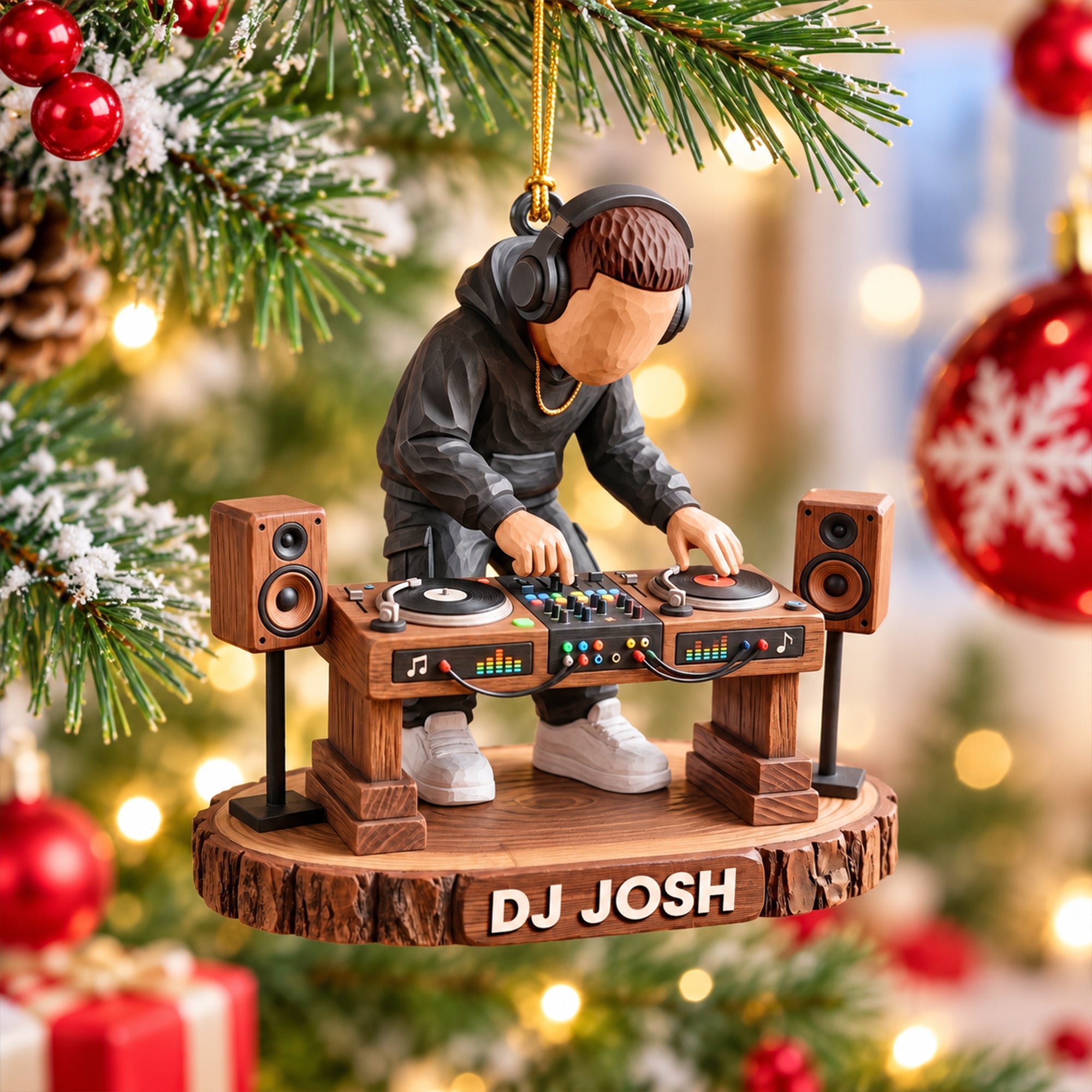 Celebrate the Beat: Personalized DJ Acrylic Ornament - Unique Custom Gift for Music Lovers
