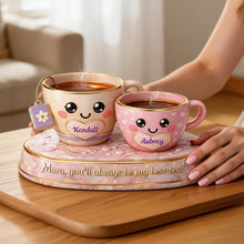Load image into Gallery viewer, Mum, You’ll Always Be My Best-Tea - Personalized Mom And Daughter Gift Shaped Plaques PopCulturePrints
