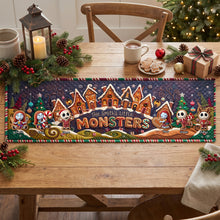 Load image into Gallery viewer, Celebrate the Holidays with 'The Smith's Little Monsters' – Personalized Gingerbread Quilted Table Runner
