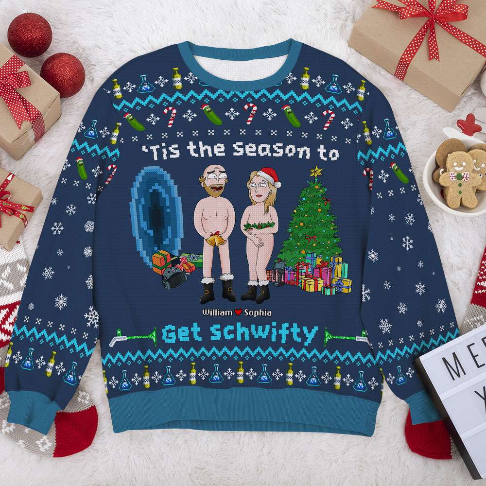 Personalized Couple's Christmas Sweater | Fun Festive Holiday Wear | Valentine's Day Gifts Ugly Christmas Sweater PopCulturePrints
