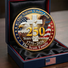 Load image into Gallery viewer, "Celebrate 250 Years with Honor" - USA 250th Anniversary Printed Metal Coin - Personalized Gift for Patriots Coin PopCulturePrints
