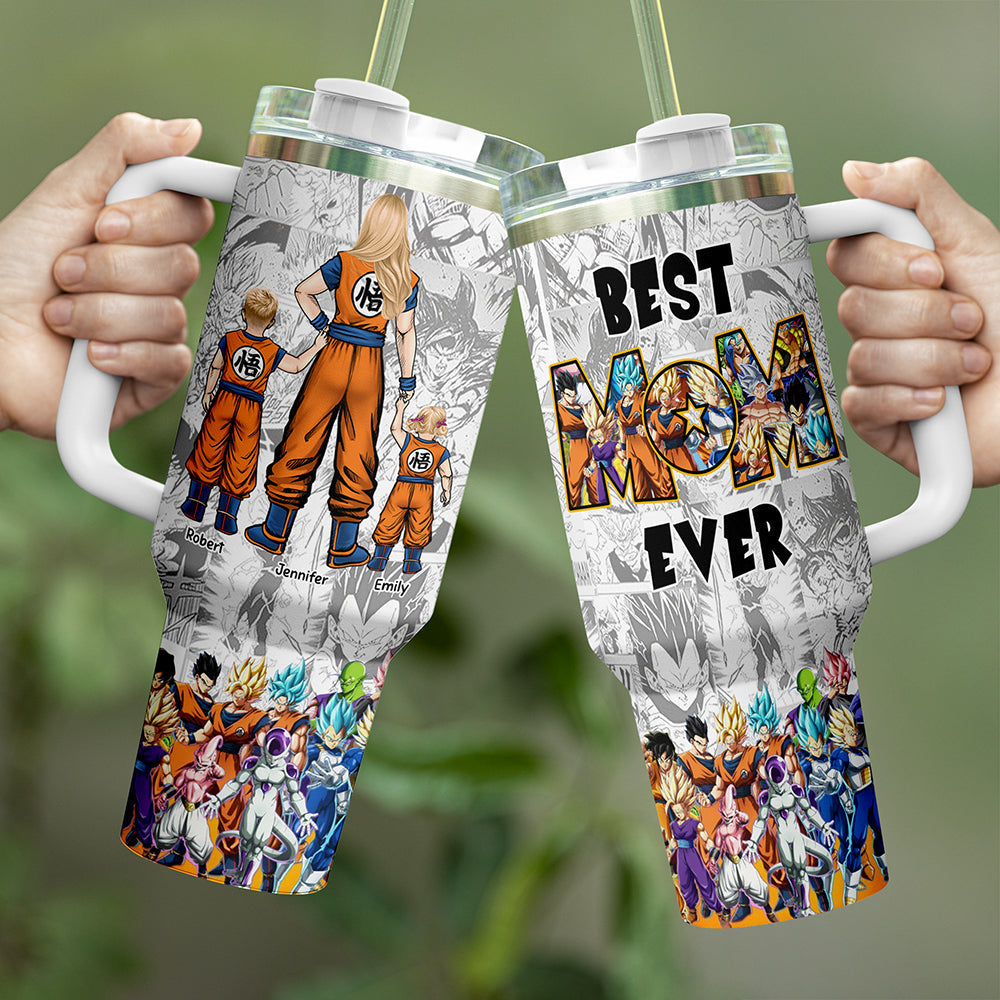 "Best Mom Ever" - Personalized Tumbler Handle - Custom Gift for Mom, Grandma & Special Occasions Tumbler Cup PopCulturePrints