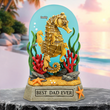 Load image into Gallery viewer, “Best Dad Ever” - Seahorse Dad Plaque - Personalized Gifts for Dad or Grandpa Shaped Plaques PopCulturePrints

