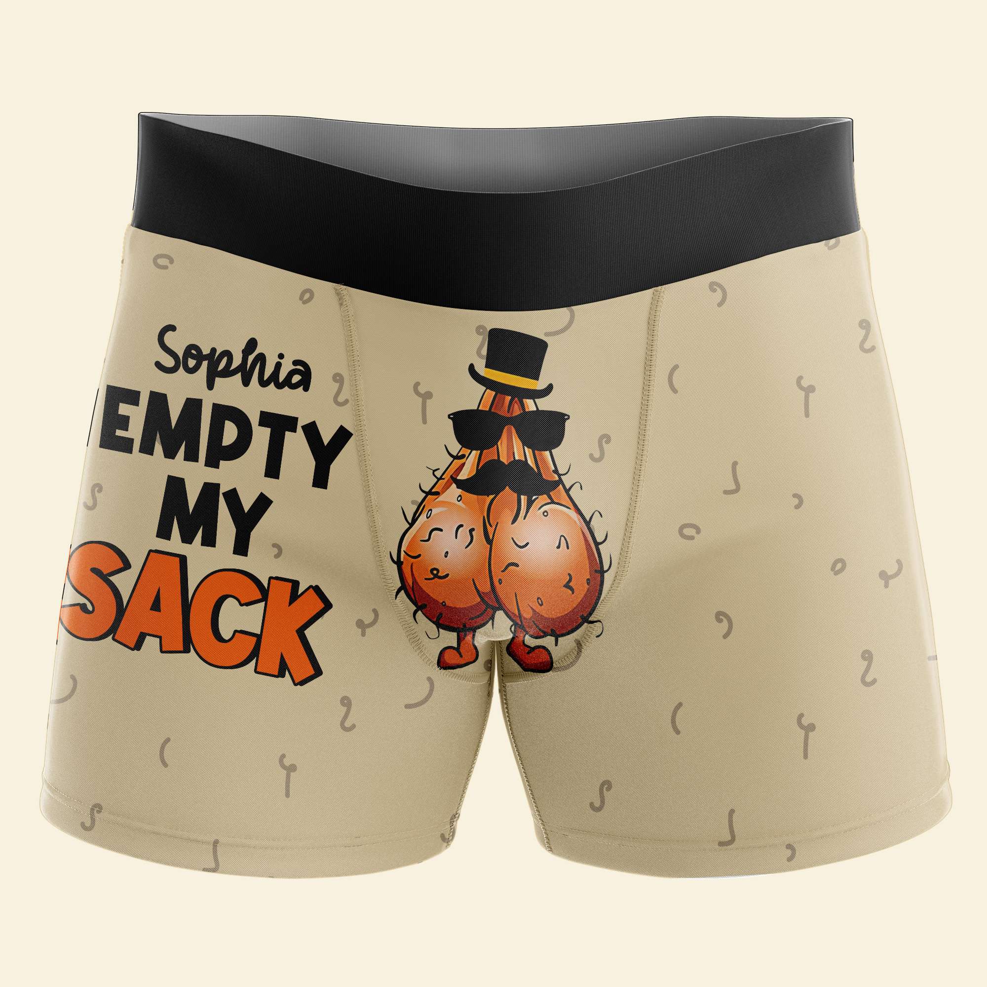 Customizable Funny Boxer Shorts - 'Empty My Sack' Boxer Briefs PopCulturePrints