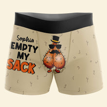 Load image into Gallery viewer, Customizable Funny Boxer Shorts - 'Empty My Sack' Boxer Briefs PopCulturePrints
