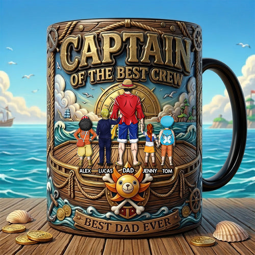 Captain Of The Best Crew - Personalized Magic Coffee Mug for Dad Coffee Mug PopCulturePrints
