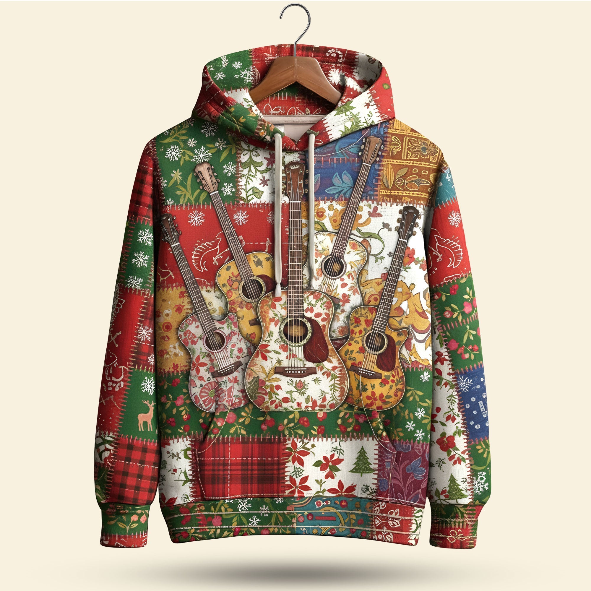 Strum Your Style: Personalized 3D Guitar Hoodie - Custom Gifts for Music Lovers AOP Products PopCulturePrints