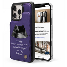 Load image into Gallery viewer, To Daddy, Now You Can Carry Me Too - Personalized Leather Flip Wallet Phone Case Leather Flip Wallet Phone Case PopCulturePrints
