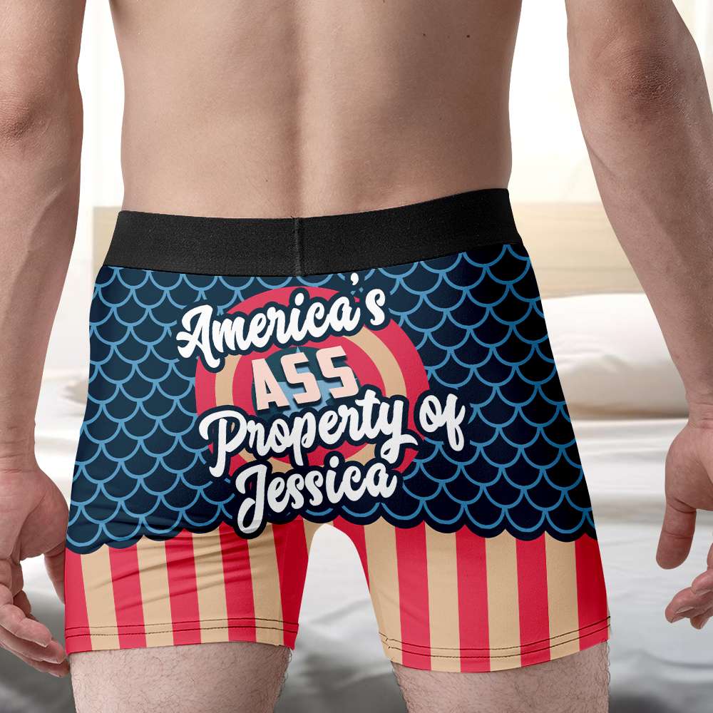 Personalized Men's Boxers - America's Ass Property Boxer Briefs PopCulturePrints