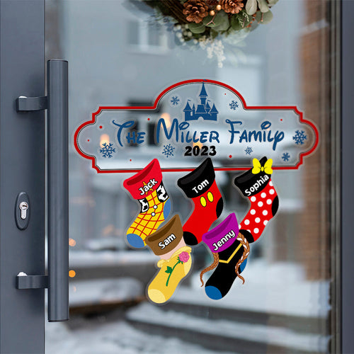 Personalized Family Christmas Decal - Custom 2023 Holiday Socks Decal Sticker PopCulturePrints
