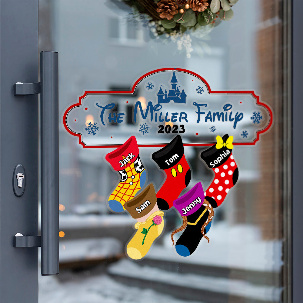 Personalized Family Christmas Decal - Custom 2023 Holiday Socks Decal Sticker PopCulturePrints