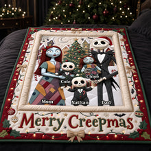Load image into Gallery viewer, “Merry Creepmass” - Spooky Family Merry Xmas Blanket - Custom Personalized Christmas Gift for Family
