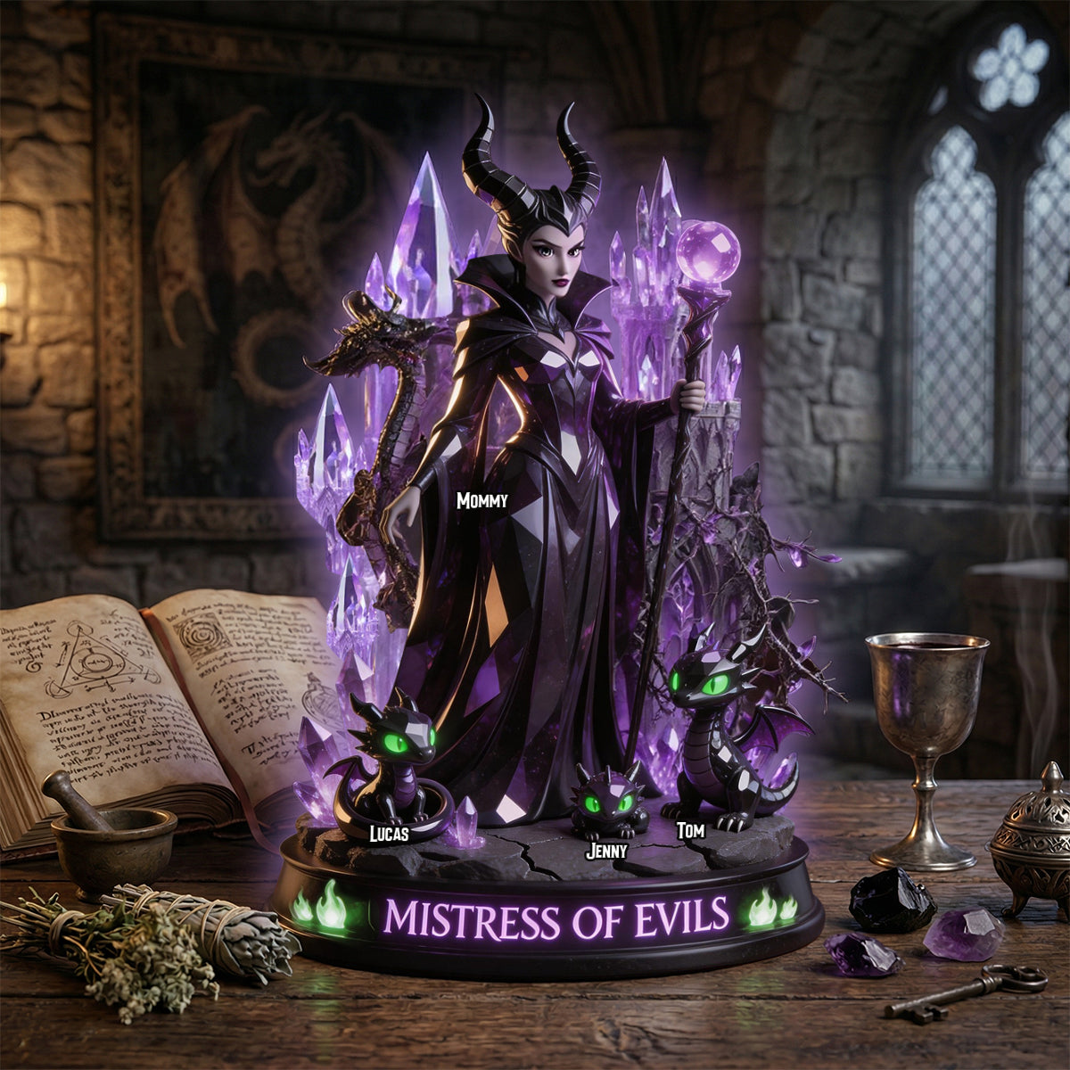 "Embrace the Magic of Motherhood" - Customizable Regal Magic Mom Acrylic Plaque - Gift for Mom, Grandma, and More Light Box PopCulturePrints