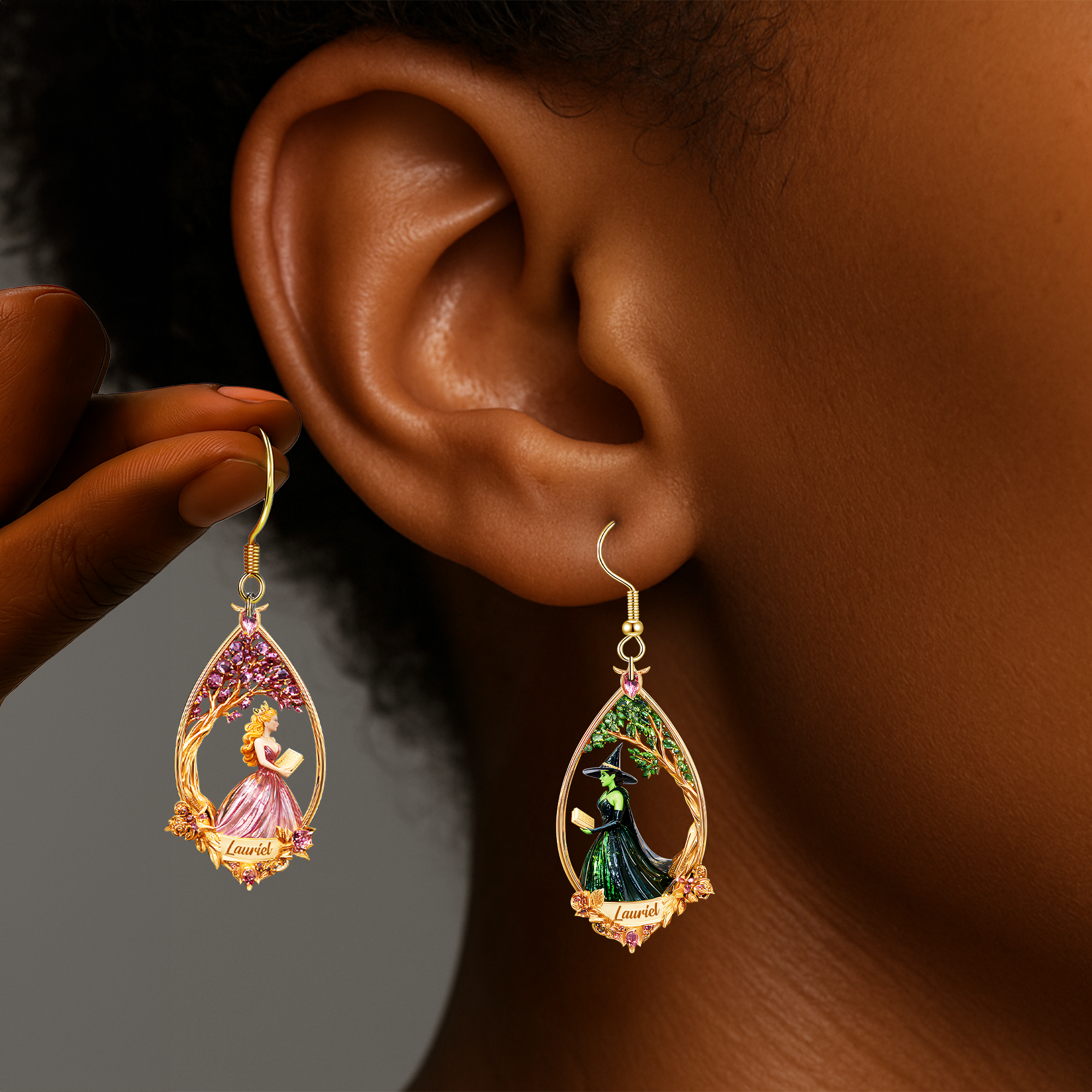 “Embrace Your Inner Musician” - Mystic Sisters Earrings, Personalized Gift for Music Fans Earrings PopCulturePrints