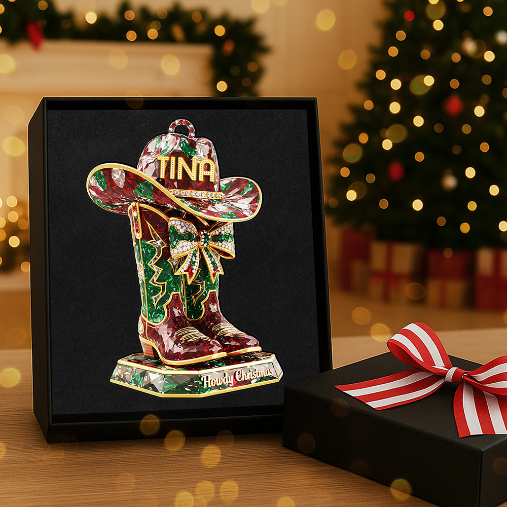 Personalized Cowboy Christmas Ornament - A Unique Gift for the Wild at Heart Ornament PopCulturePrints