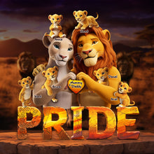 Load image into Gallery viewer, “Celebrating Family Love” - Personalized Lion Family Acrylic Plaque - Unique Gifts for Parents, Kids &amp; Family Members Shaped Plaques PopCulturePrints
