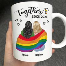 Load image into Gallery viewer, Together Since - Personalized Pride Mug Mug PopCulturePrints
