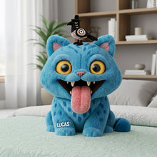 Load image into Gallery viewer, “Bring Joy to Your Home!” - Blue Mischief Cat Shaped Pillow - Personalized Gift for Cat Lovers and Friends Pillow PopCulturePrints
