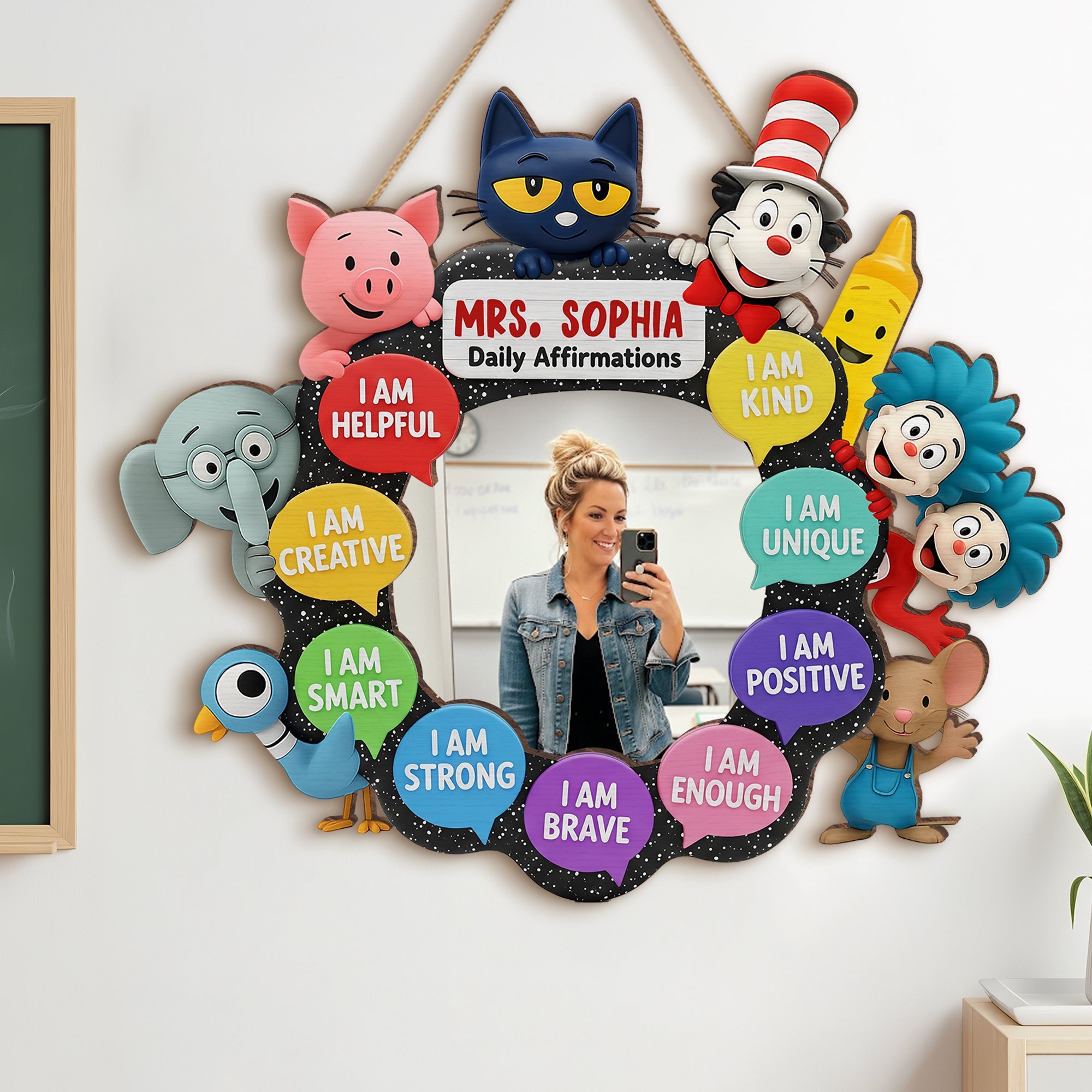 I Am Enough! - Cute Teacher Mirror - Personalized Gifts For Teacher Mirror PopCulturePrints