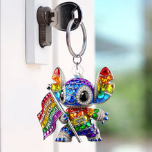 Load image into Gallery viewer, &quot;Celebrate Love and Pride&quot; - LGBT Keychain, Customizable Gift for Friends, Family, &amp; Allies Keychains PopCulturePrints
