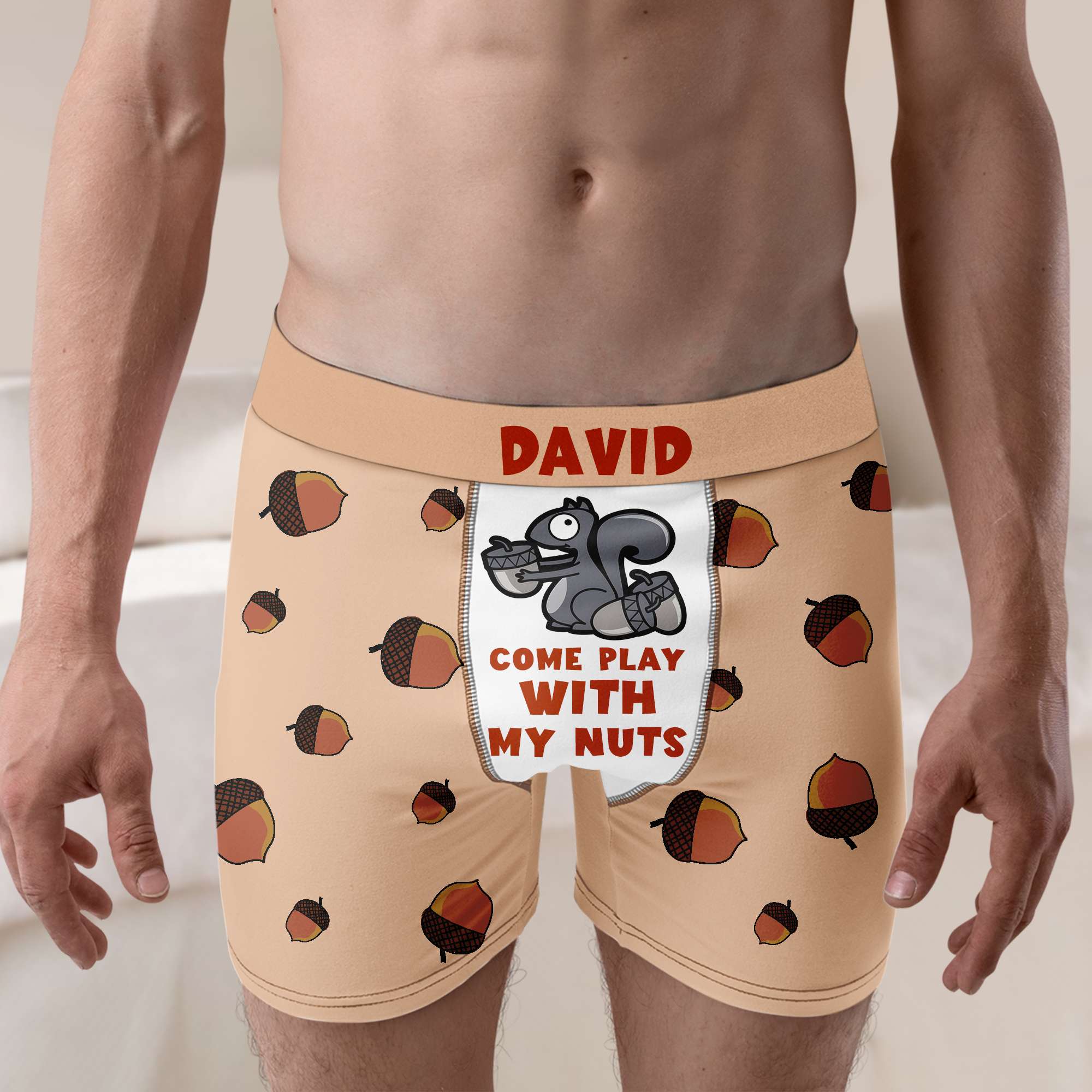 Personalized Men's Boxer Shorts - Come Play With My Nuts Boxer Briefs PopCulturePrints