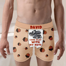 Load image into Gallery viewer, Personalized Men's Boxer Shorts - Come Play With My Nuts Boxer Briefs PopCulturePrints
