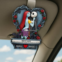 Load image into Gallery viewer, &quot;Drive Safe, My Love!&quot; - Naughty Spooky Couple Car Visor Clip - Personalized Gift for Couples Car Visor Clip PopCulturePrints
