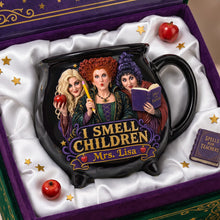 Load image into Gallery viewer, "Brew Up a Spell with Custom Flair!" - Macabre Spell Sisters Cauldron Mug - Personalized Gift for Teachers
