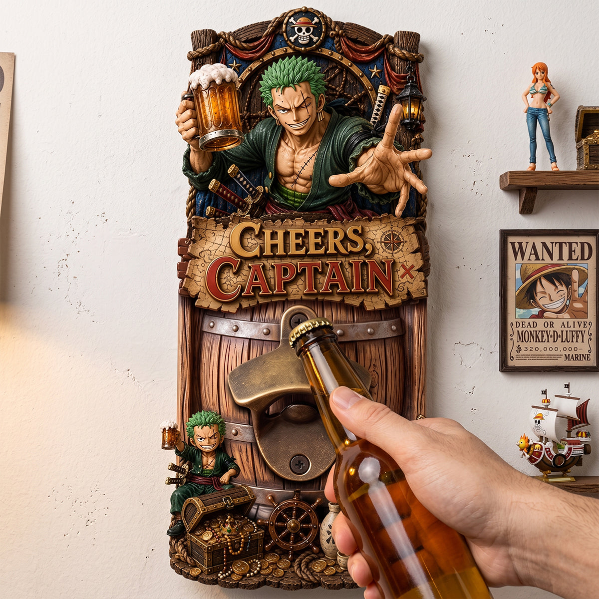 Cheers Captain Bottle Opener - Personalized Gift for Adventurous Spirits