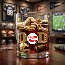 Load image into Gallery viewer, “Best Dad Ever” - Personalized American Sport Dad Round Glass - Perfect Gift for Dads, Grandpas, and Sports Lovers Glass PopCulturePrints
