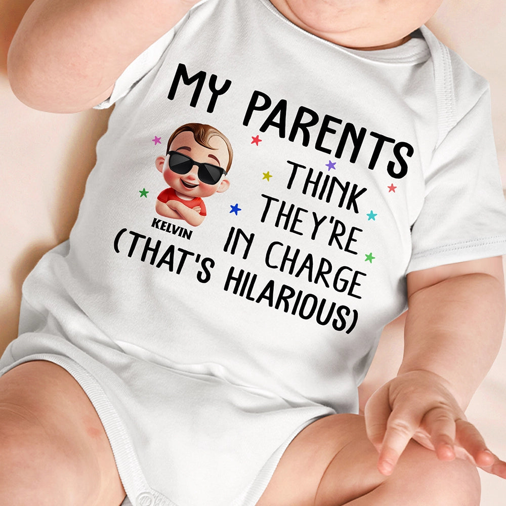 My Parents Think They're In Charge - Custom Baby Onesie for Baby Kelvin Baby Onesie PopCulturePrints