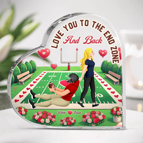 Personalized Football Couple Love Plaque Shaped Plaques PopCulturePrints