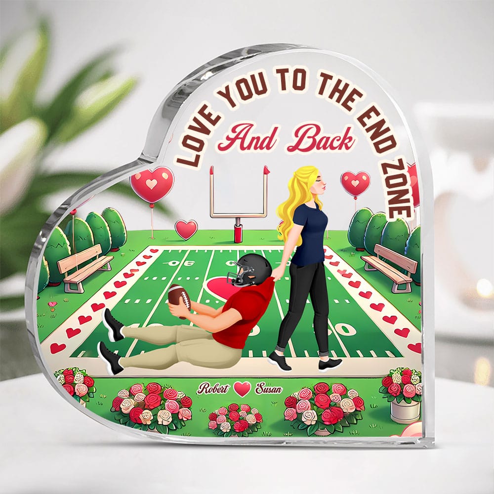 Personalized Football Couple Love Plaque Shaped Plaques PopCulturePrints