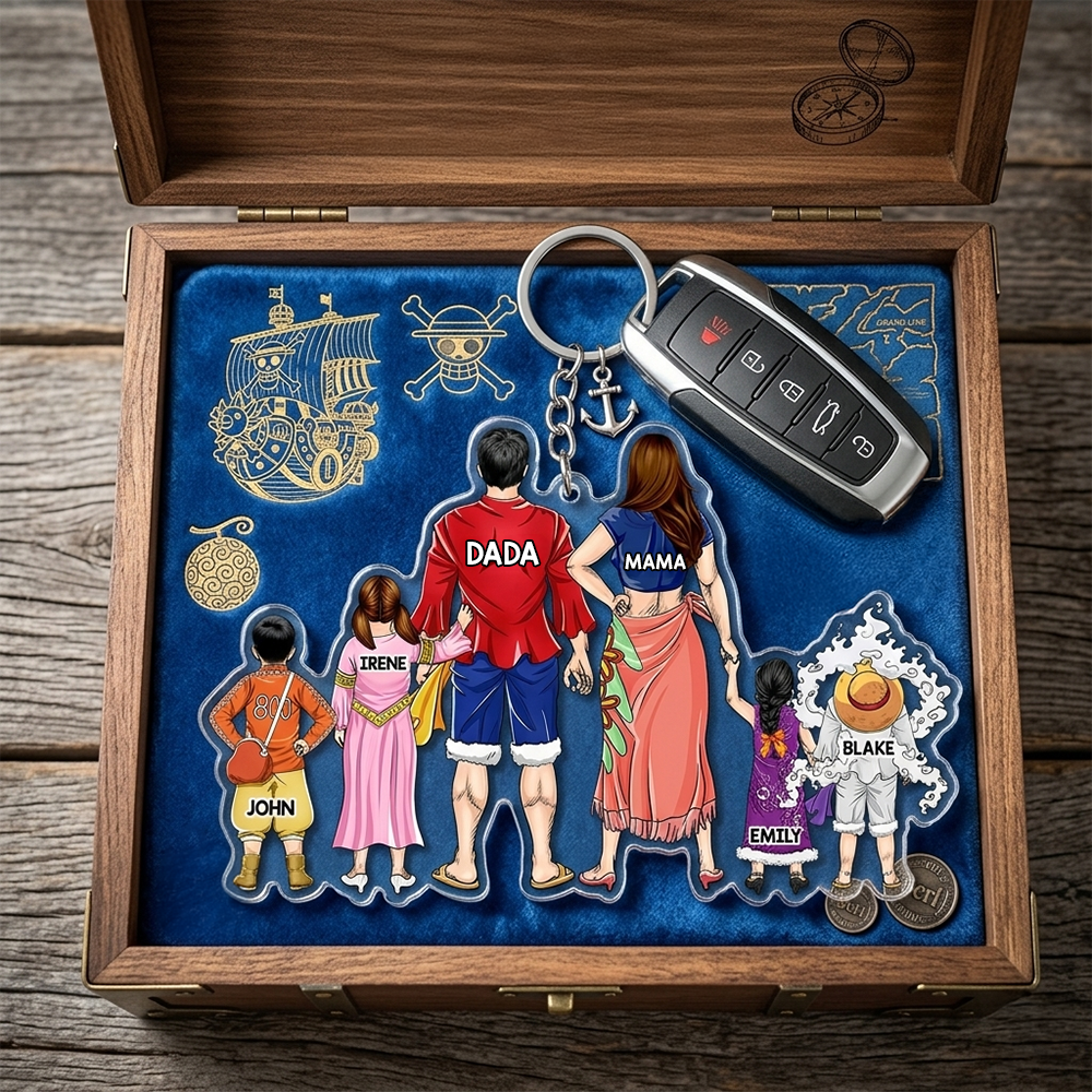 Celebrate Family Bonds: Ocean Crew Family Keychain - Personalized Gift for Loved Ones Keychains PopCulturePrints