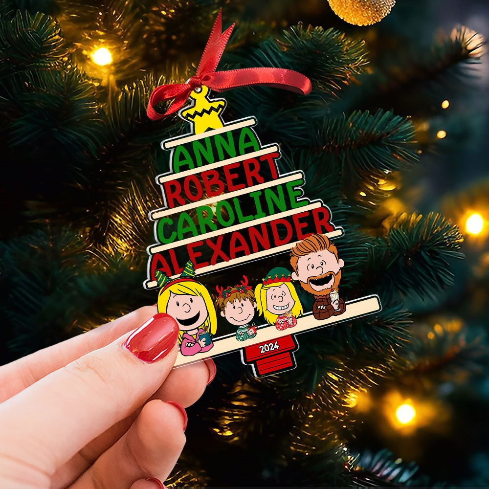 Personalized Family Christmas Ornament - Custom Names and Year