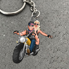 Load image into Gallery viewer, Personalized Biker Couple Keychain - Custom Gifts for Riders Keychains PopCulturePrints

