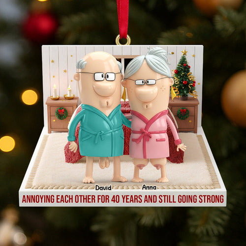 Annoying Each Other for 40 Years - Personalized Funny Christmas Ornament for Old Couples Ornament PopCulturePrints