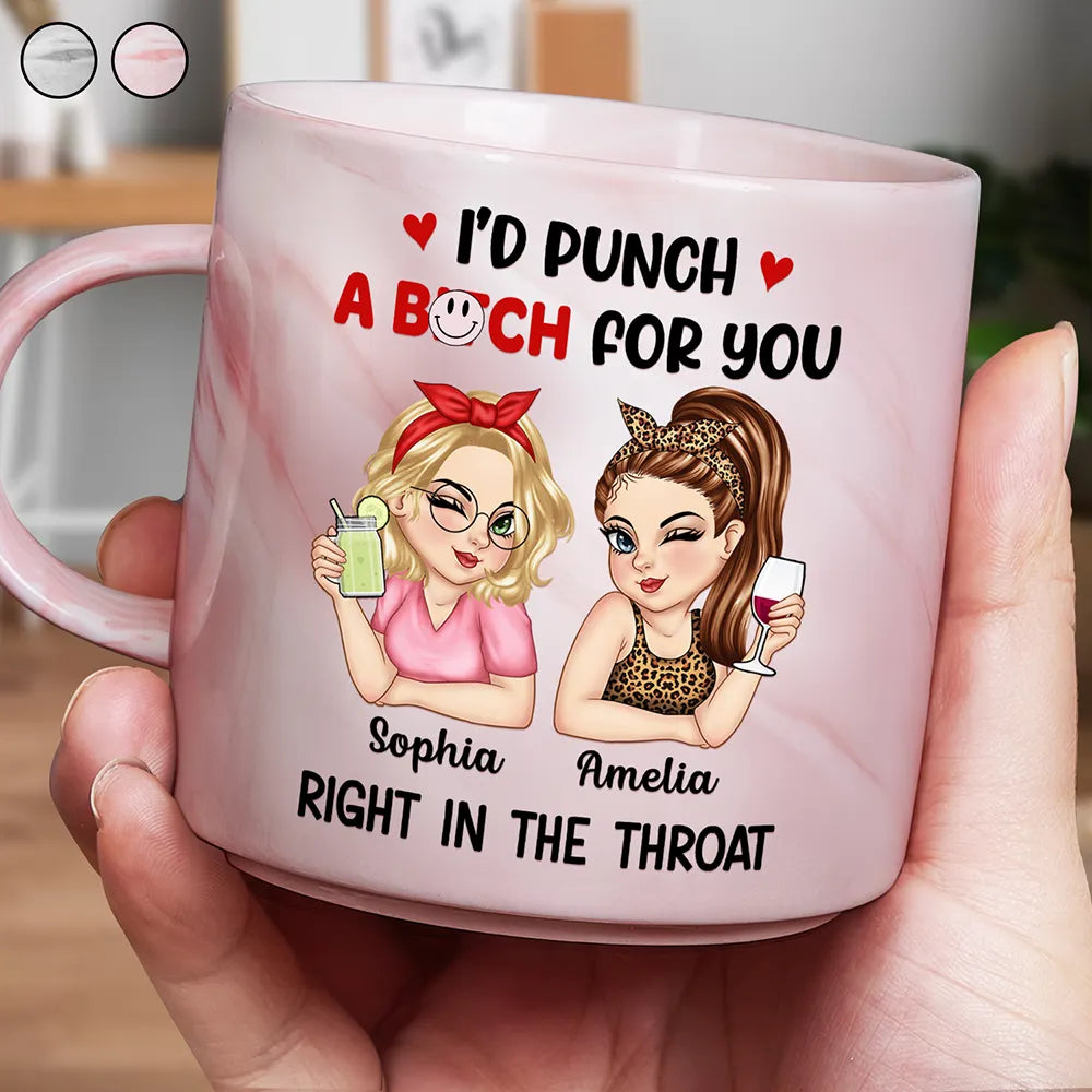 I'd Punch A B*tch For You - Personalized Marble Mug Marble Mug PopCulturePrints